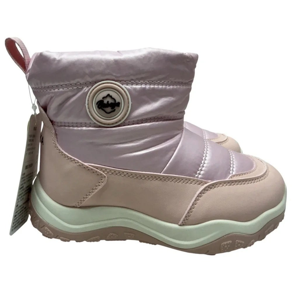 Babaya Kids Girls Pink Winter Snow Boots Faux‎ Fur Lined Size US 1 EUR 32 New